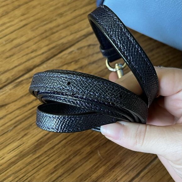 Coach Mini Bennett Satchel Crossbody Bag Blue Geometric Colorblock Leather - Picture 9 of 10